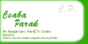 csaba parak business card